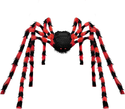 Halloween Decorations Giant Spider 6.6Ft,Realistic Large Hairy Spider Scary Furry Spider Props for Indoor Outdoor Yard Party Halloween Decor