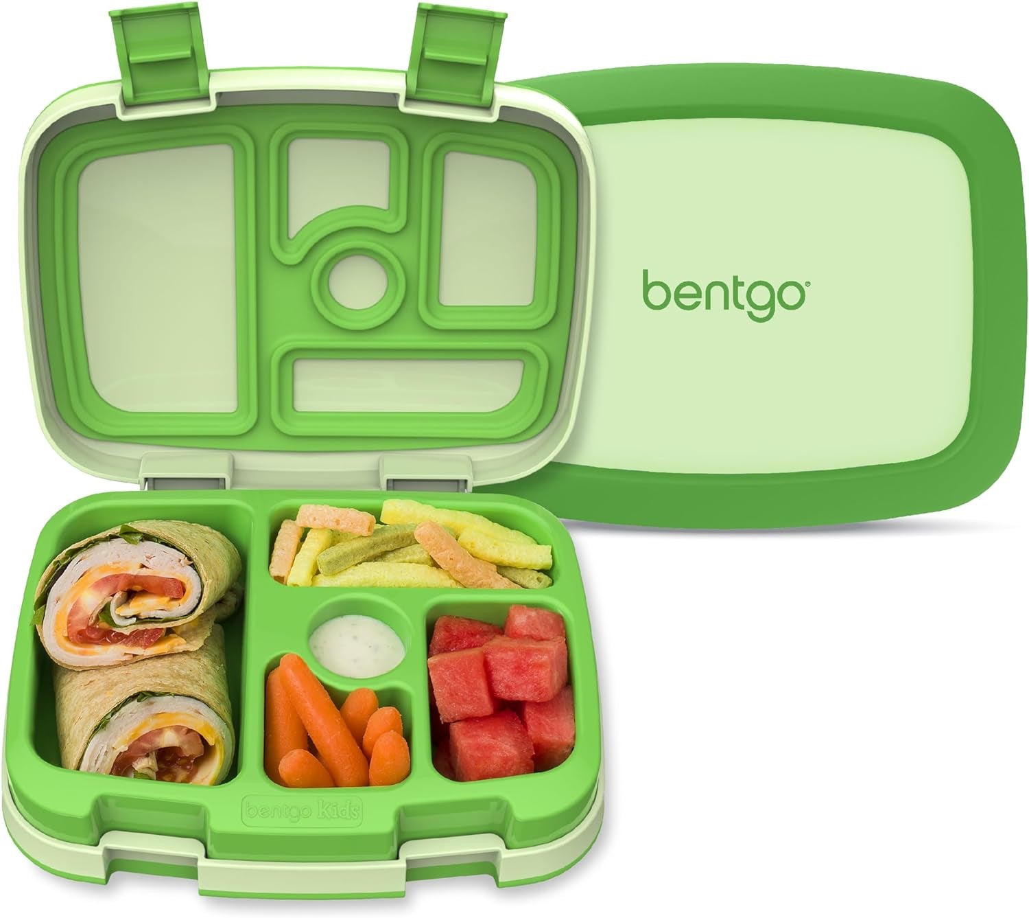 ® Kids Bento-Style 5-Compartment Leak-Proof Lunch Box - Ideal Portion Sizes for Ages 3 to 7 - Durable, Drop-Proof, Dishwasher Safe, Bpa-Free, & Made with Food-Safe Materials (Blue)