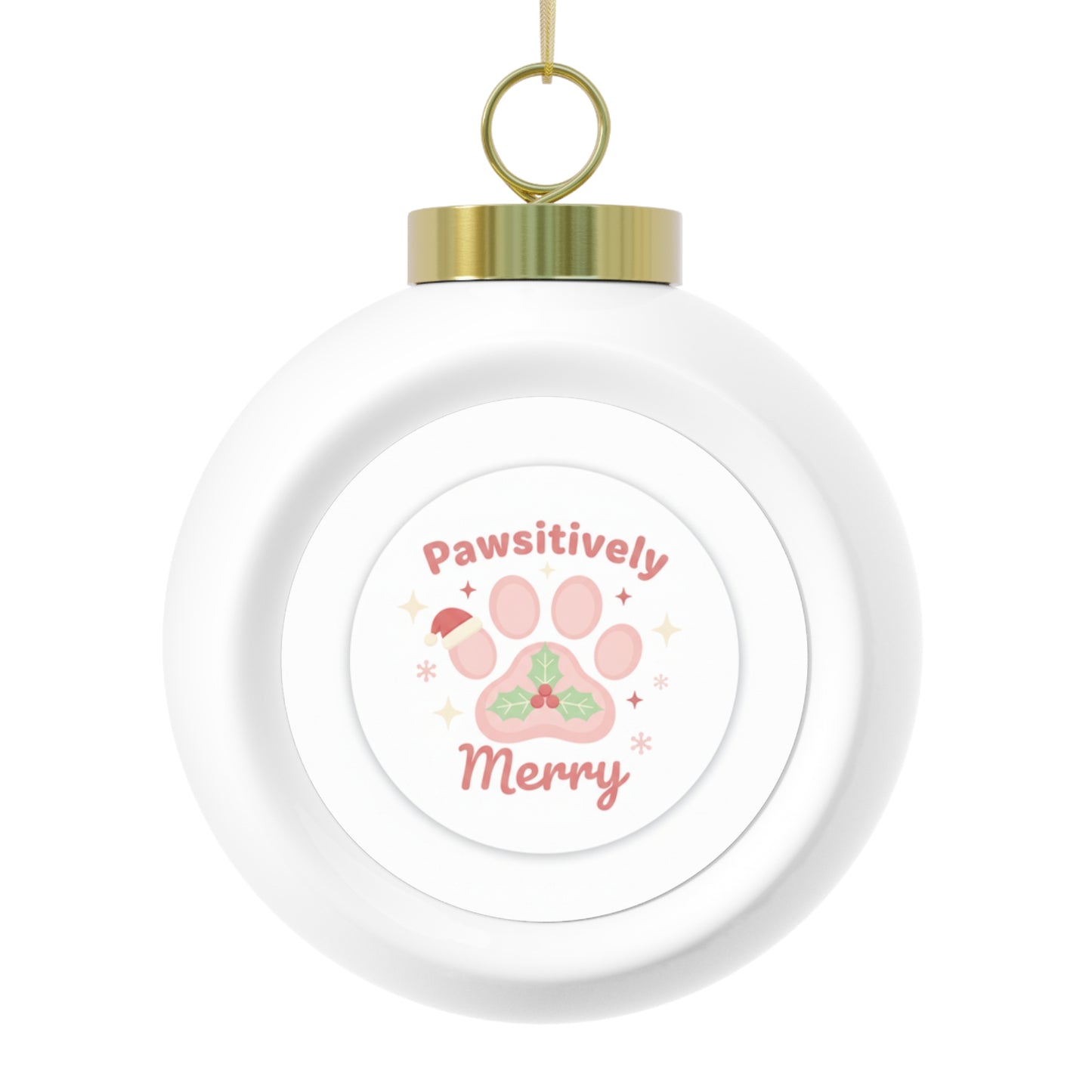 Christmas Ball Ornament - Pawsitively Merry Pet Holiday Design