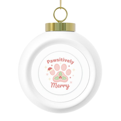 Christmas Ball Ornament - Pawsitively Merry Pet Holiday Design