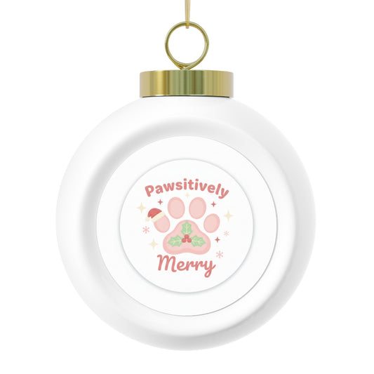 Christmas Ball Ornament - Pawsitively Merry Pet Holiday Design