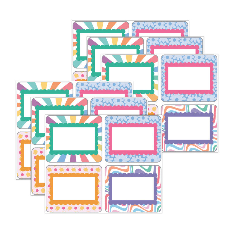 Retro Remix Name Tags, 40 Per Pack, 6 Packs