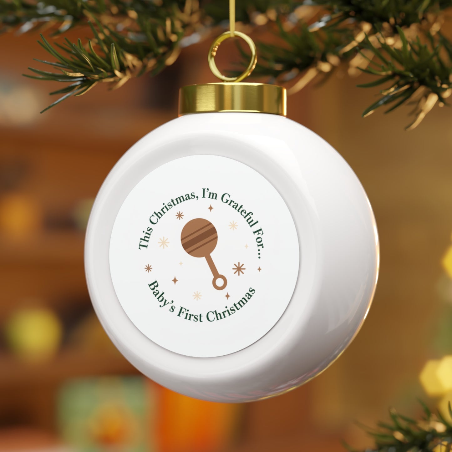 Christmas Ball Ornament - Baby's First Christmas Keepsake
