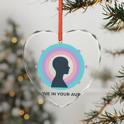 Aura Silhouette Heart Glow | Crystal Glass Heart Ornament Decor | Valentine & Galentine Gift for Lover, Friend, Family | Y2K Gradient