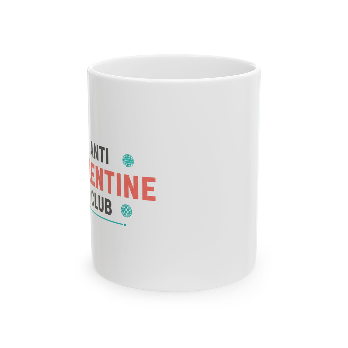 Anti-Valentine's Club | 11oz Ceramic Coffee Mug | Galentine’s & Friend Gift | Punk Rock Black & Red