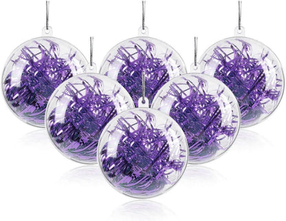 20Pcs Clear Plastic Fillable Ornament, Christmas Decorations Tree Ball, DIY Craft Ball, for Christmas Eve, New Years, Wedding Party Home Decor Bath Bomb(1.96"/50Mm)