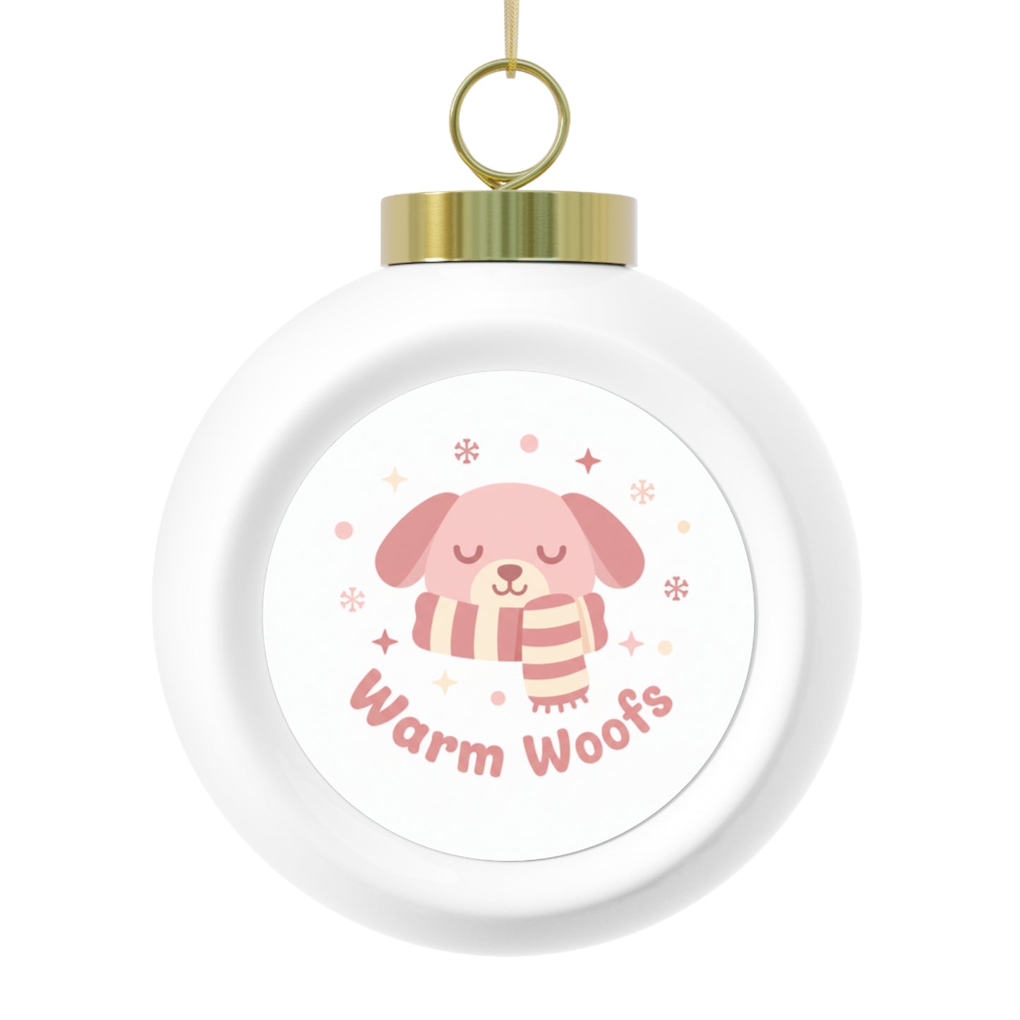 Christmas Ball Ornament Warm Woofs Cozy Dog Holiday Design