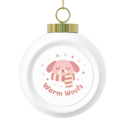 Christmas Ball Ornament Warm Woofs Cozy Dog Holiday Design