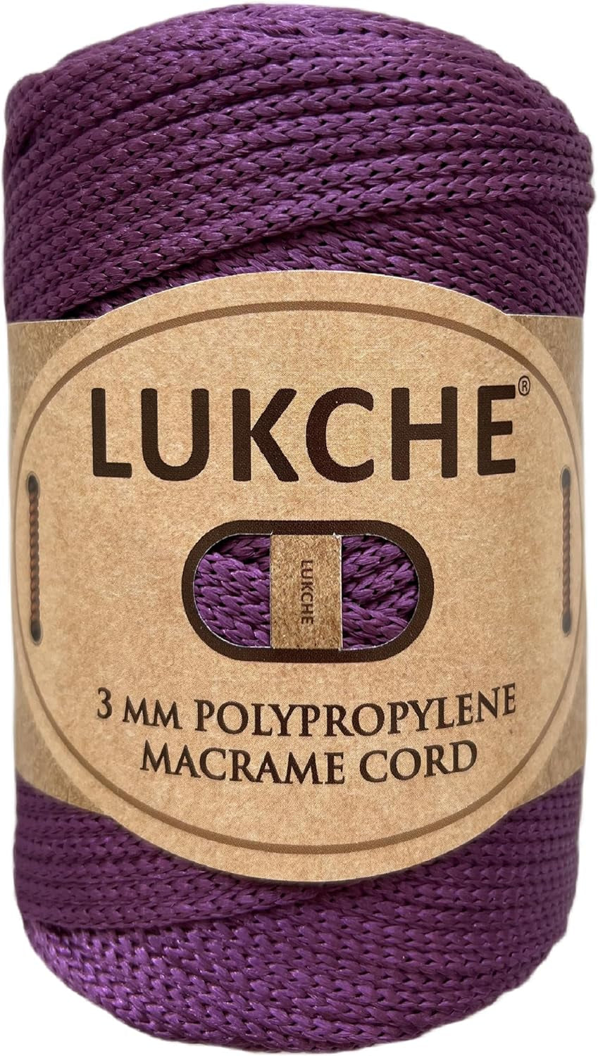 3Mm Premium Polyester Macrame Cord (147 Yards), (8.82 Oz) 100% Polypropylene Macrame Rope, Colorful Yarn Crochet Macrame Bag Craft for Wall Hangers, Bottom Plates, Carpets (Silver 1)