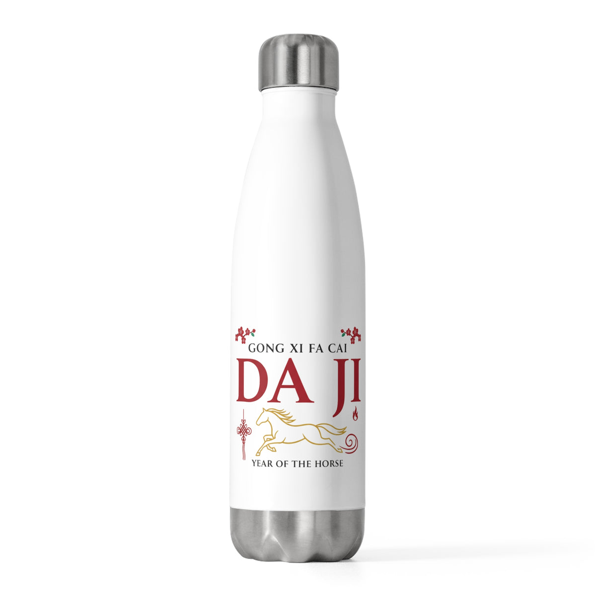 Da Ji Greeting (Modern) | 20oz Insulated Stainless Steel Tumbler | Lunar New Year Gift for Family & Friends | Red Gold