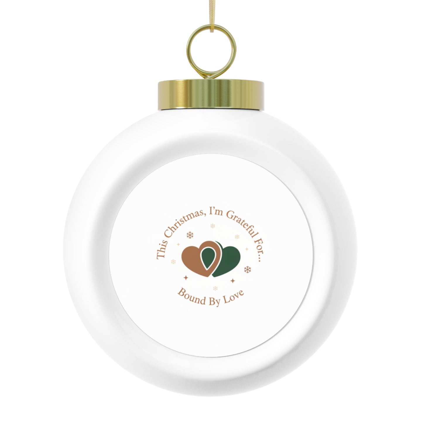 Christmas Ball Ornament Bound By Love - Romantic Ceramic Holiday Ornament