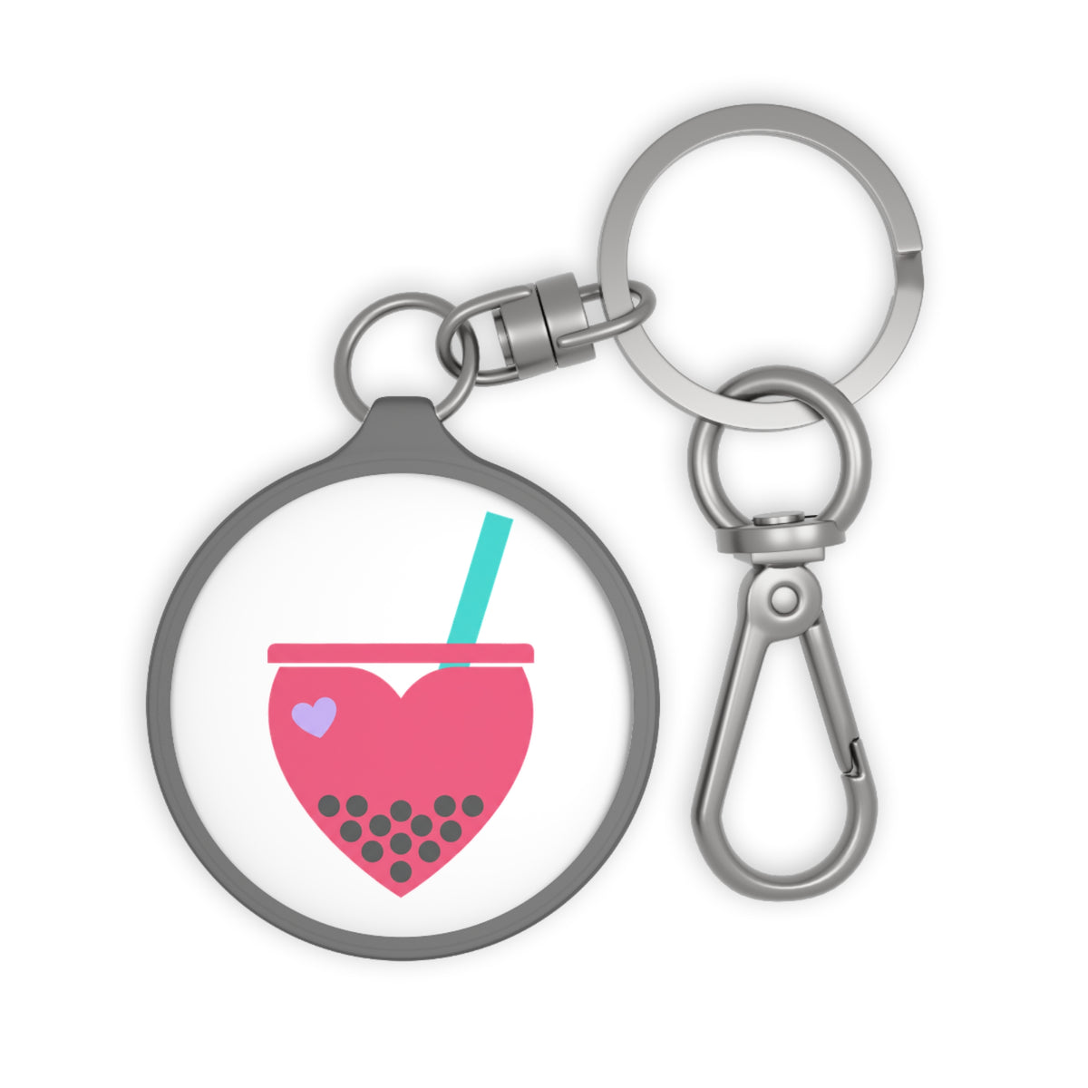 Boba Tea Heart Love | Keyring Tag for Bags & Keys | Valentine & Galentine Gift for Friends/Couples | Y2K Aesthetic