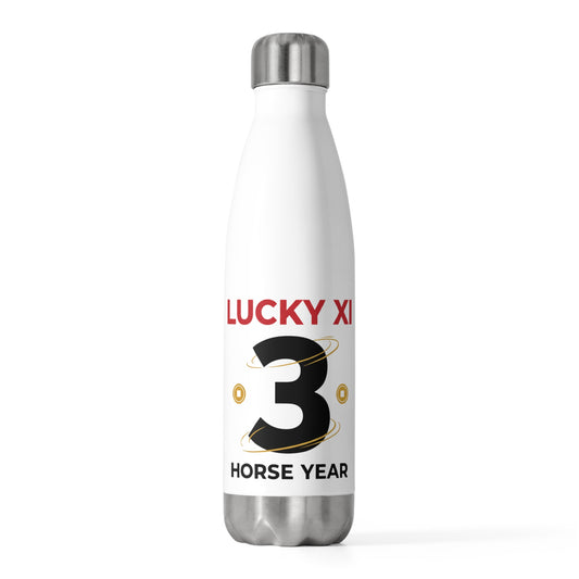 Lucky Xi Horse (LNY 2026) | 20oz Insulated Stainless Tumbler Bottle | Lunar New Year Gift for Family & Friends | Red Gold Festive