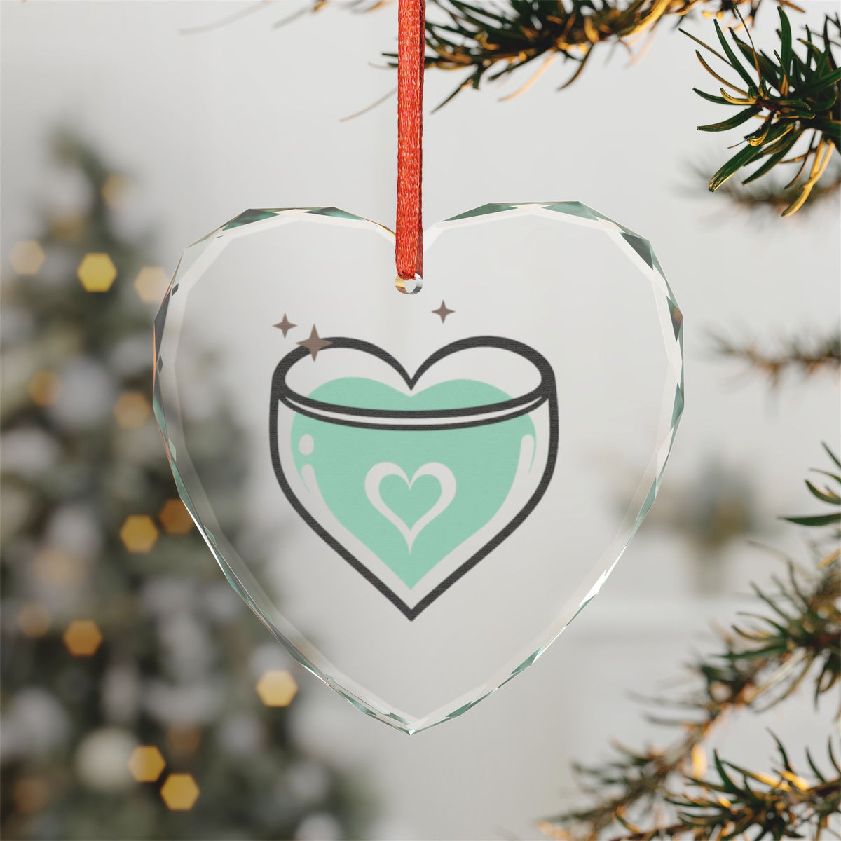 Matcha Latte Heart | Crystal Glass Ornament for Cozy Cafe Decor | Valentine & Galentine Gift for Friends & Lovers | Y2K Aesthetic
