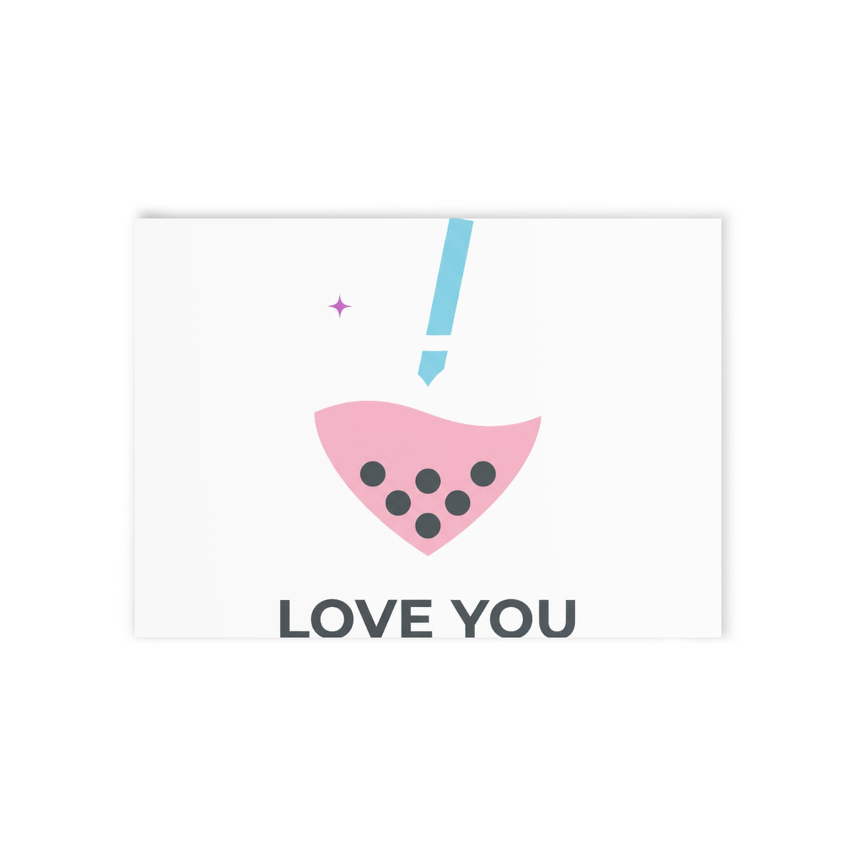Boba Tea Heart Love | Valentine Holiday Greeting Card + Postcard | Galentine’s, Lover & Friend Gift | Y2K Aesthetic