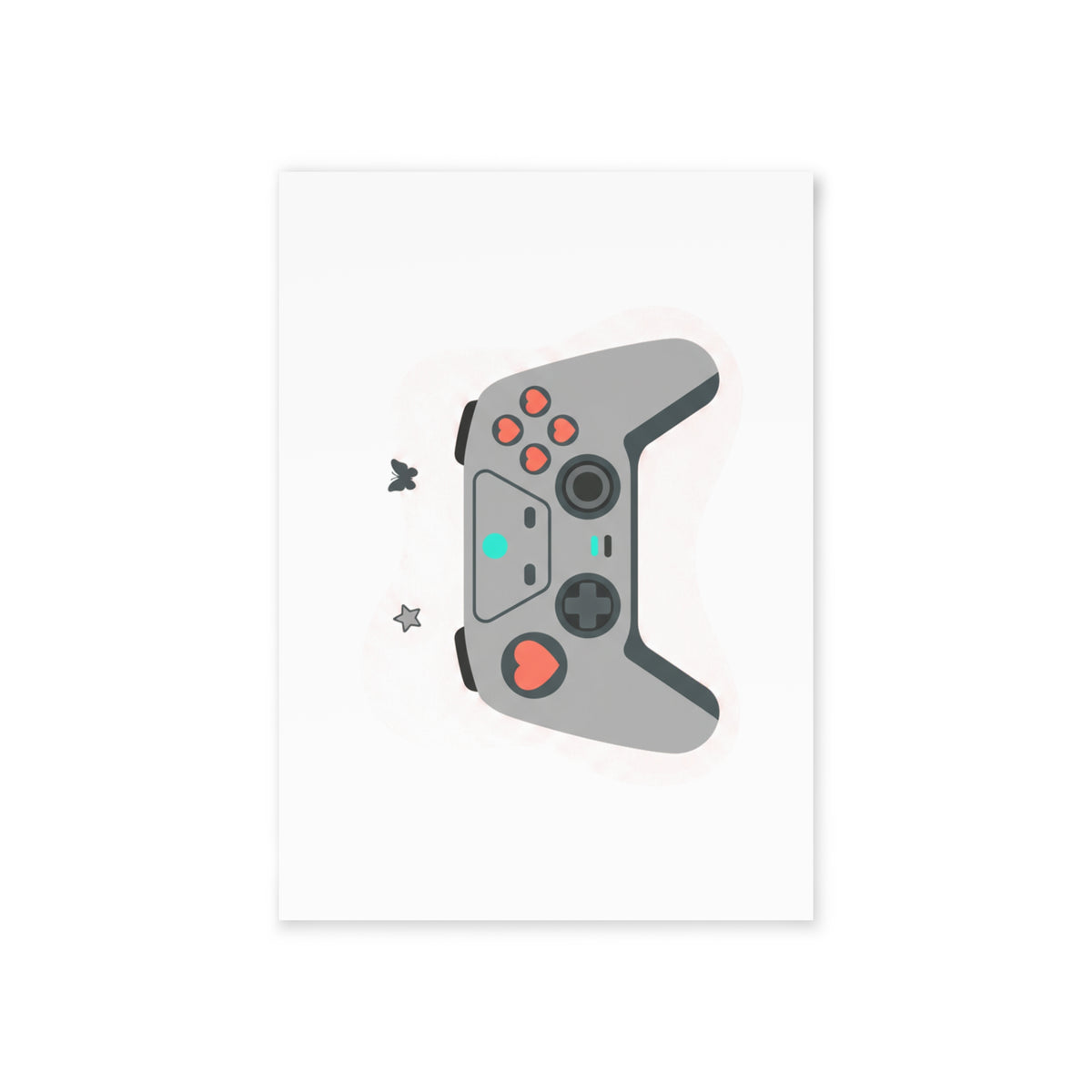 Game Controller Hearts | Valentine Greeting Card + Postcard | Gamer Love, Galentine & Friend Gift | Pastel Y2K Aesthetic