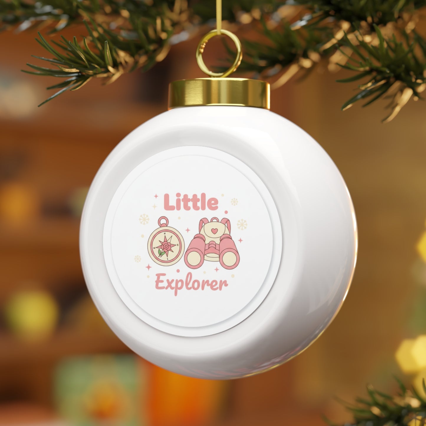 Christmas Ball Ornament Little Explorer Kids Adventure Design