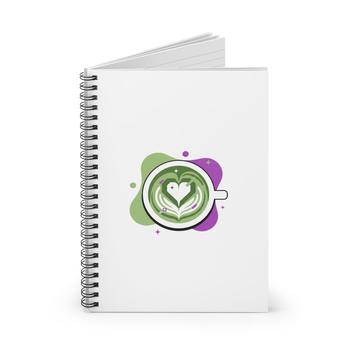 Matcha Latte Heart | Spiral Journal Notebook for Notes & Planning | Back to School, College & Book Lover Gift | Cafe Aesthetic