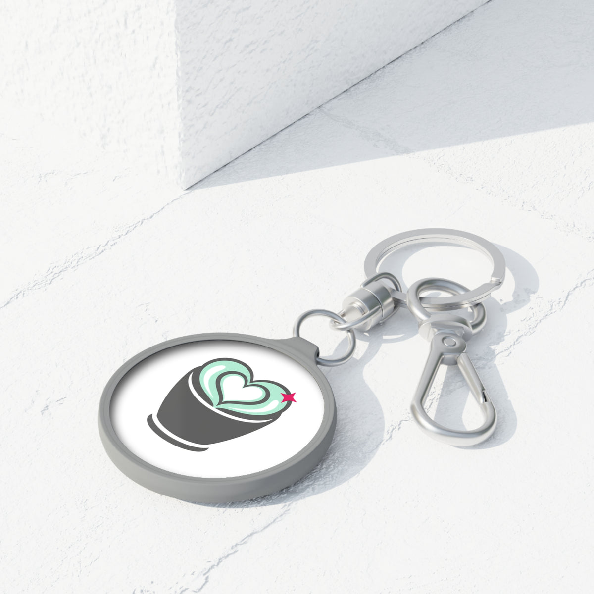 Matcha Latte Heart | Keyring Tag Café Aesthetic Accessory | Valentine & Galentine Gift for Friends | Y2K Minimal Pop