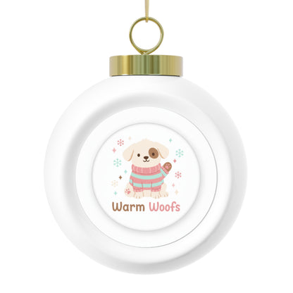 Christmas Ball Ornament — Warm Woofs Dog Holiday Design
