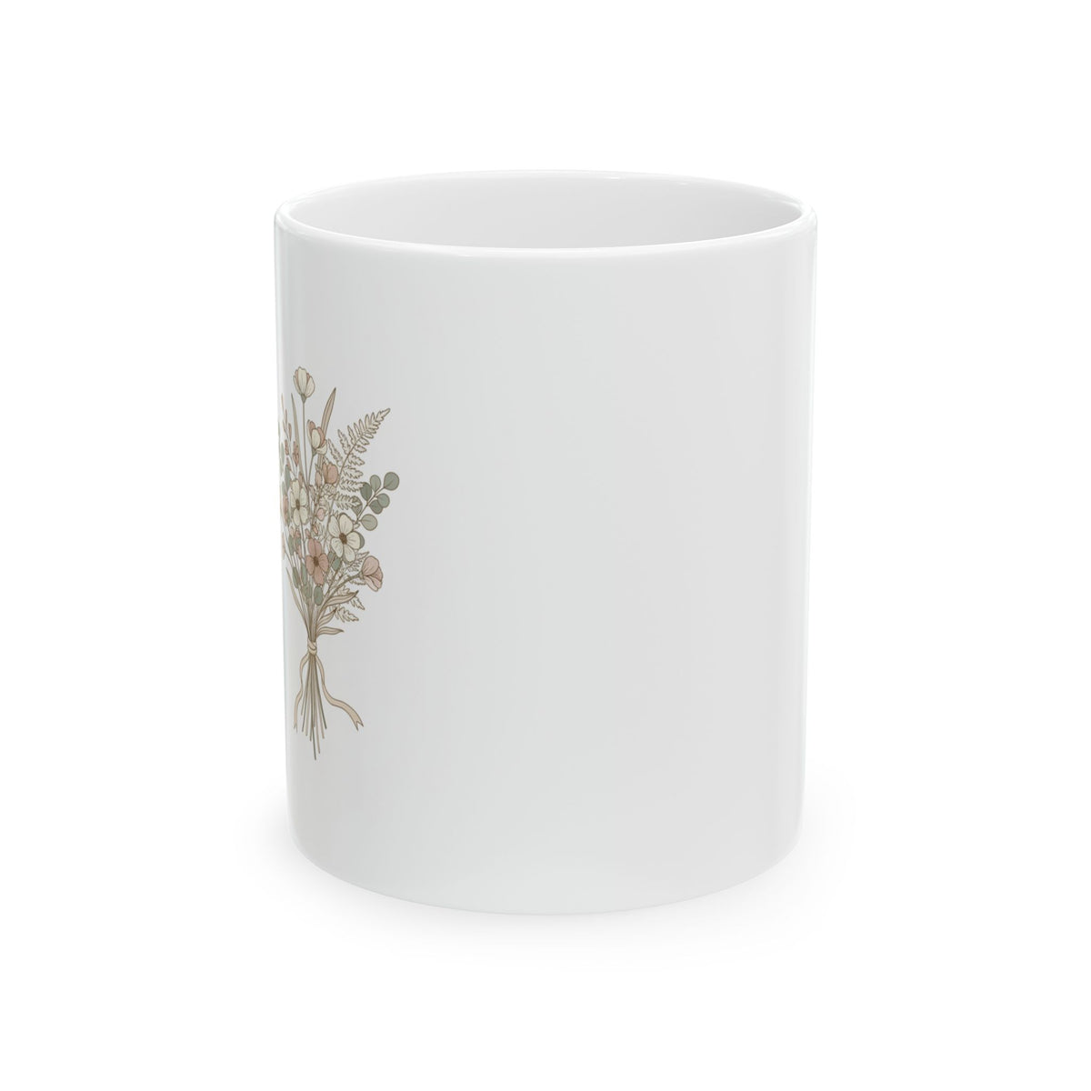 Dried Wildflower Bundle | 11oz Ceramic Coffee Mug for Cozy Mornings | Mom, Sister & Friend Gift | Quiet Luxury Botanical