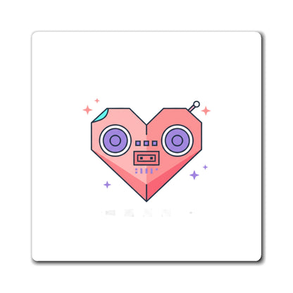 Boombox Heart Magnet | Retro Y2K Fridge Magnet Decor | Valentine & Galentine Gift for Gen Z | Pink Chrome Aesthetic