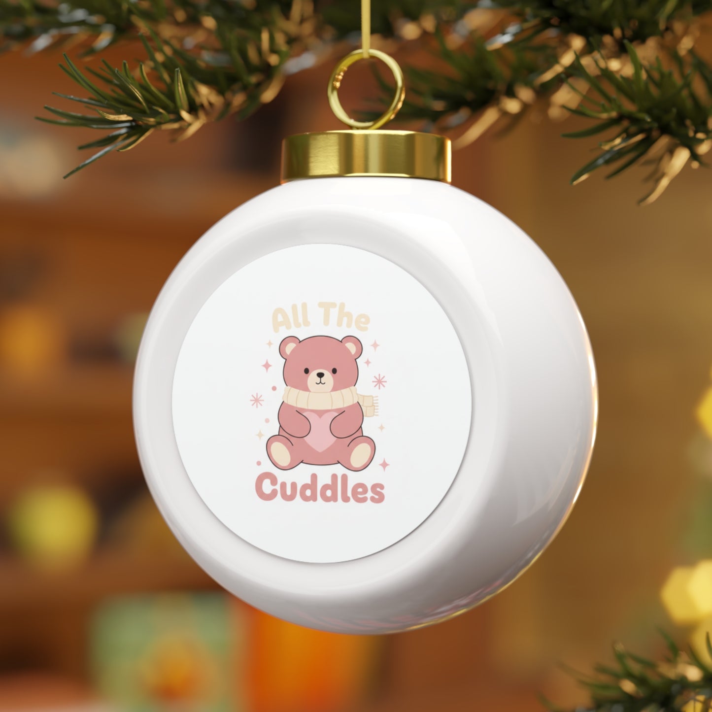 Ceramic Christmas Ball Ornament - All The Cuddles