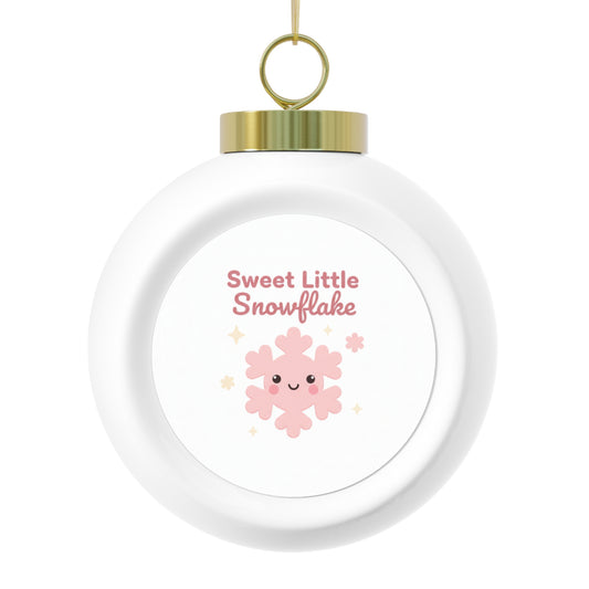 Ceramic Christmas Ball Ornament - Sweet Little Snowflake