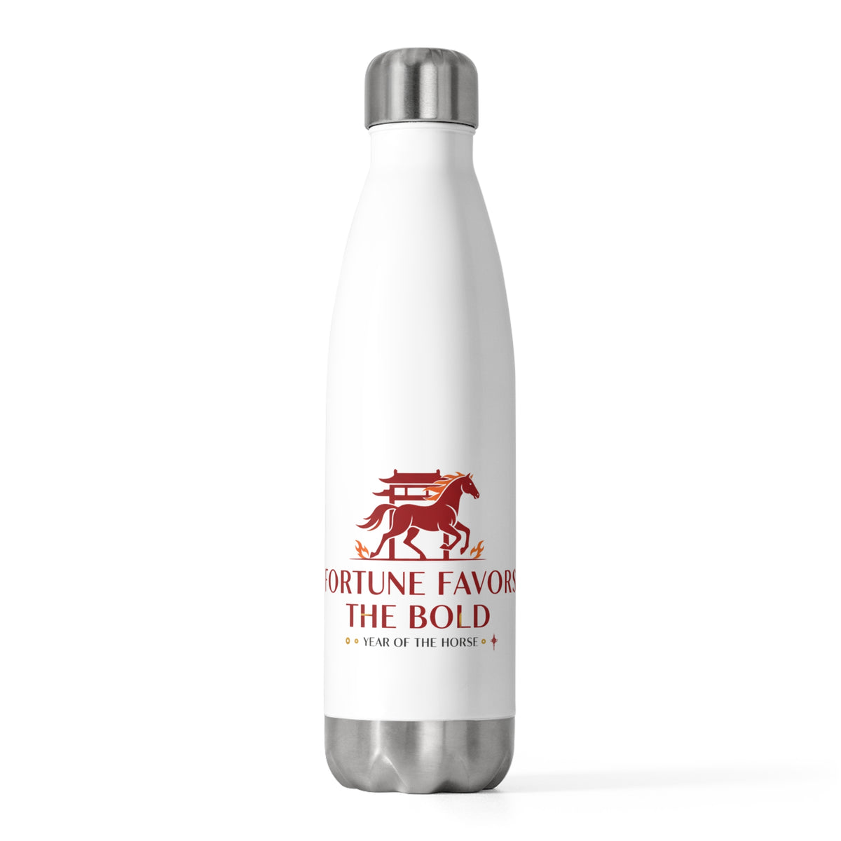 Fire Horse Trotting Temple Gate | 20oz Insulated Stainless Steel Tumbler | Lunar New Year 2026 Gift for Family & Teachers | Paper Cut Style