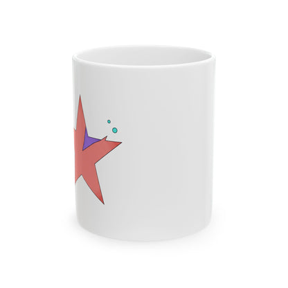 Low Rise Jeans Star Belt Buckle | 11oz Ceramic Coffee Mug, Y2K Aesthetic | Galentine’s & Valentine Gift | Minimal Line Art