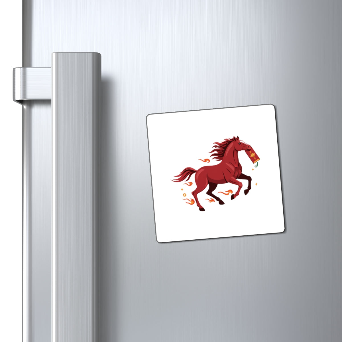 Fire Horse Red Envelope (Hongbao) Magnet | Lunar New Year Fridge Decor | CNY 2026 Family & Teacher Gift | Paper-Cut Gold
