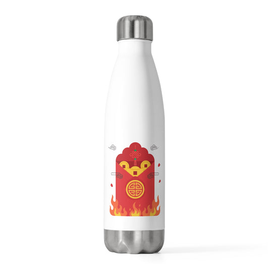Red Envelope Horse Emblem | 20oz Insulated Tumbler Bottle for Travel | Lunar New Year Gift for Family & Teachers | Gold Foil Red