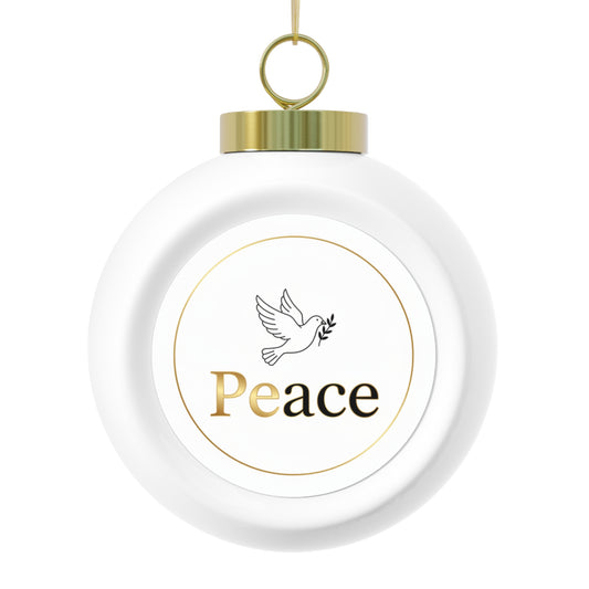 Christmas Ball Ornament – Peace Vintage Typography Glossy Ceramic