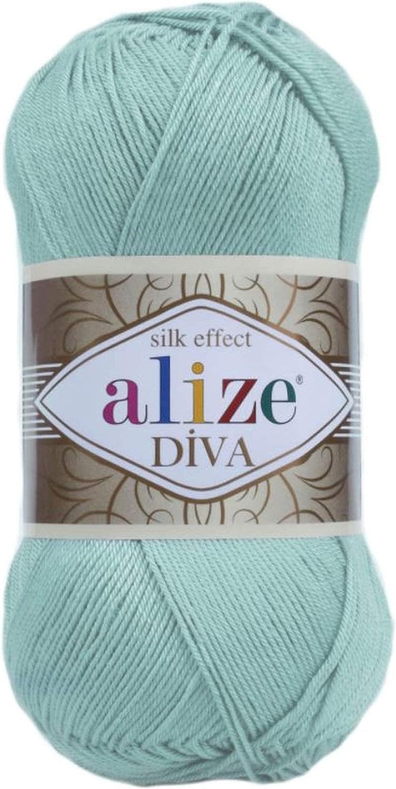 Diva Silk Effect 100% Microfiber Acrylic Yarn 1 Ball Skeins 100Gr 383Yds Color (361 - Navy)