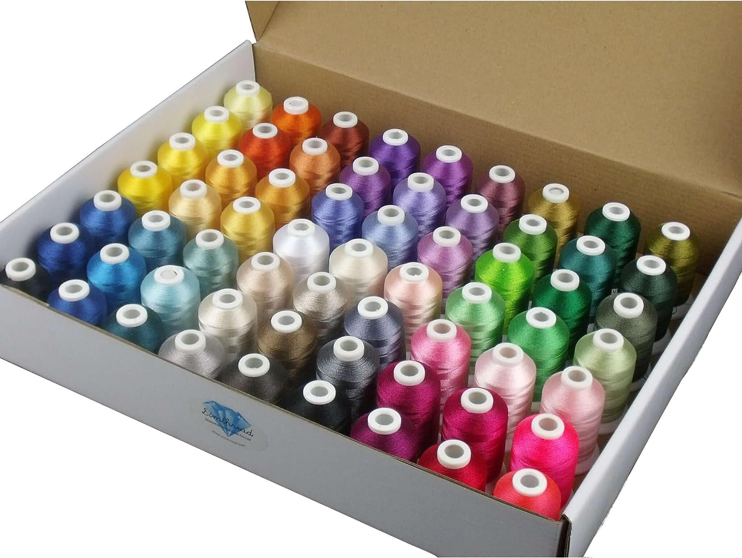 63 Brother Colors Polyester Embroidery Machine Thread Kit 40 Weight for Brother Babylock Janome Singer Pfaff Husqvarna Bernina Embroidery and Sewing Machines 550Y