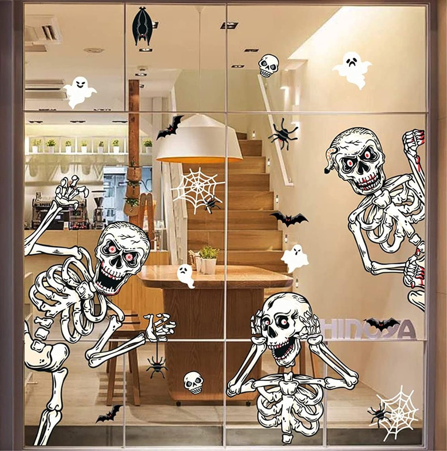 Halloween Decorations Halloween Window Clings, 13 Sheet 165 Pcs Halloween Window Posters Double-Sided Window Decals Halloween Party Decorations