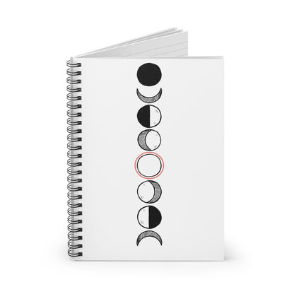 Moon Phase Lineup | Spiral Journal Notebook for Notes & Doodles | Back to School Gift for Students & Readers | Modern Boho