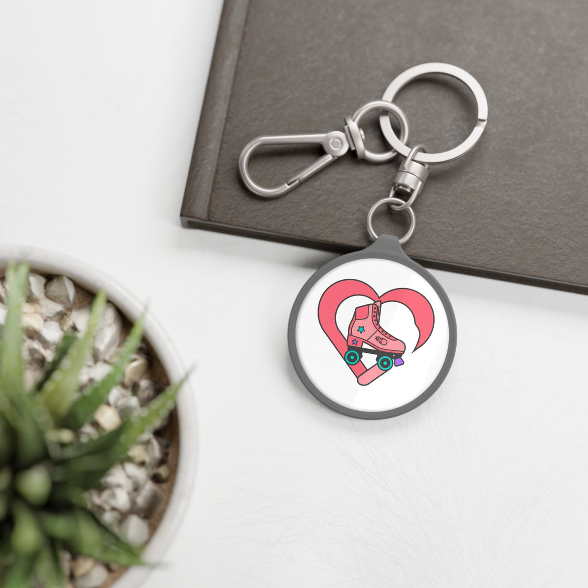 Roller Skate Heart Keychain | Retro Keyring Tag Accessory | Valentine & Galentine Gift for Friends | Y2K Aesthetic