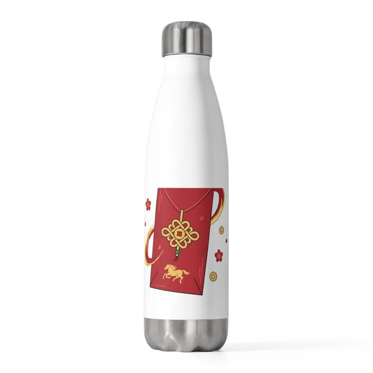 Red Envelope Horse Emblem | 20oz Insulated Stainless Steel Tumbler | Lunar New Year 2026 Gift for Family & Teachers | Gold Foil Red
