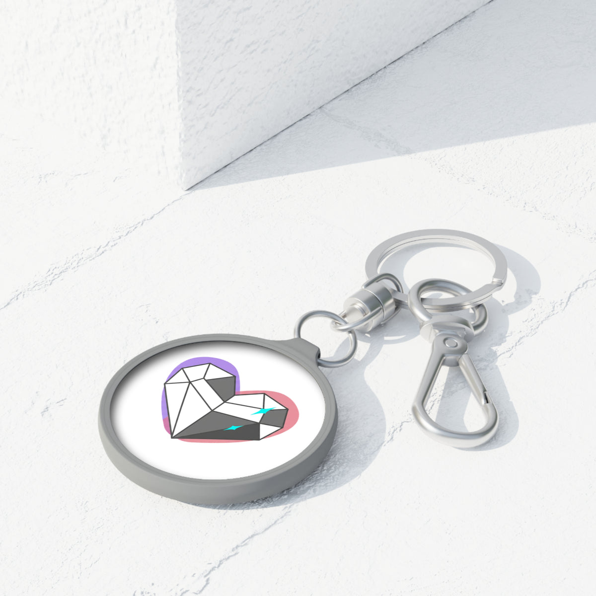 Chrome Heart 3D Keyring Tag | Reflective Silver Accessory for Bags & Keys | Valentine, Galentine & BFF Gift | Y2K Aesthetic