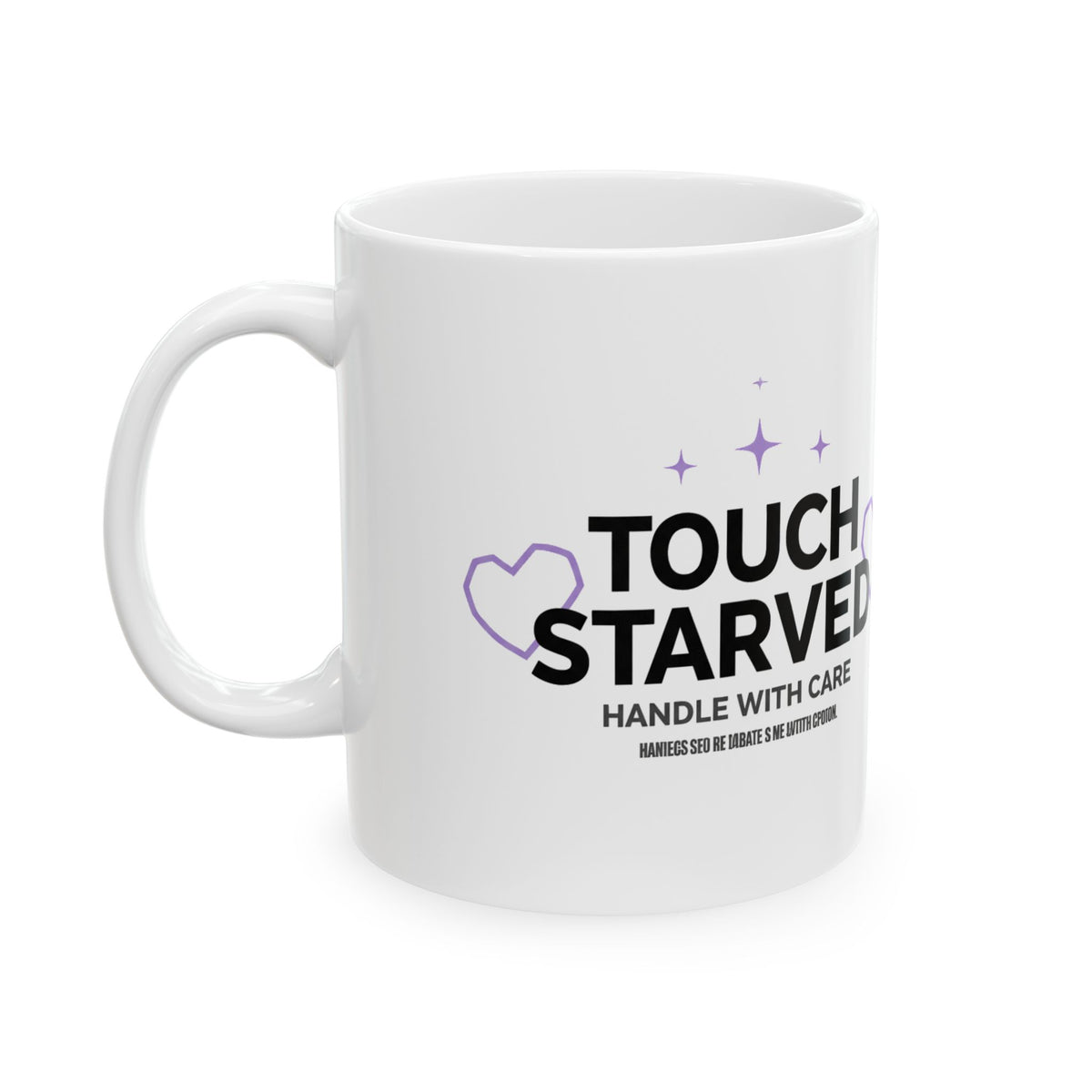 Respectfully Touch Starved | 11oz Ceramic Coffee Mug, Funny Quote | Galentine’s, Friends & College Gift | Minimal Y2K Aesthetic