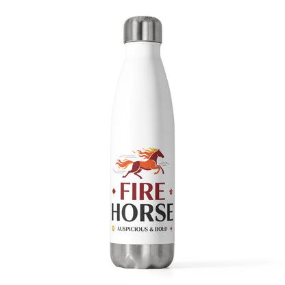 Fire Horse Lunar New Year 2026 | 20oz Insulated Stainless Tumbler Bottle | Family & Teacher CNY Gift | Red Gold Paper Cut Style