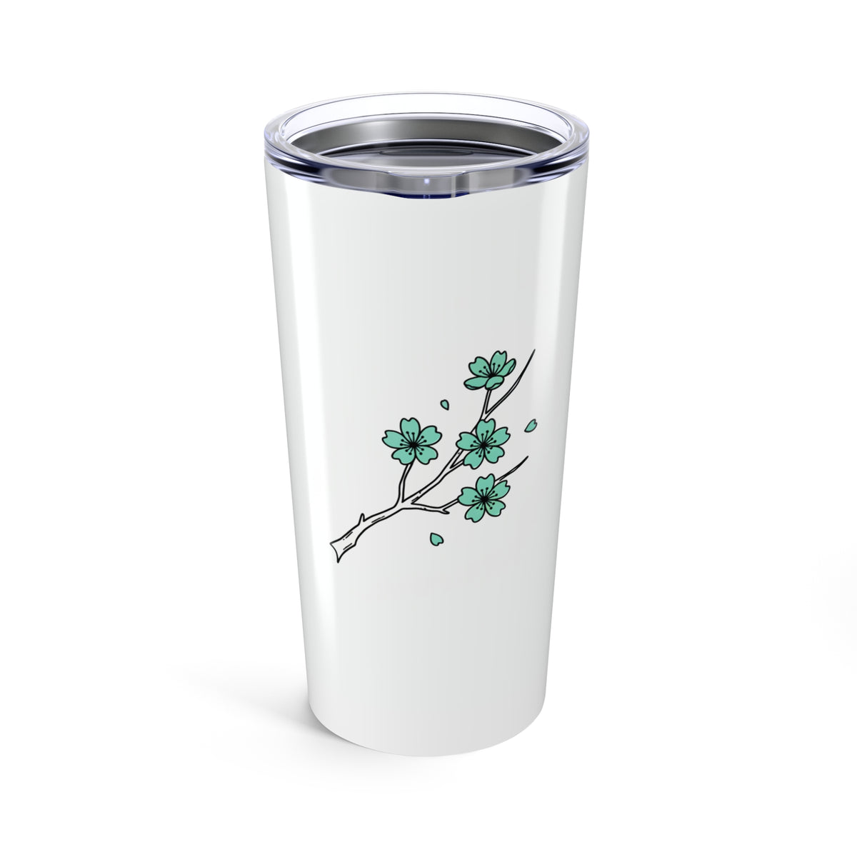 Cherry Blossom Ink Branch | 20oz Stainless Steel Tumbler for Travel | Family & Friend Gift | Hand-Drawn Irony Aesthetic
