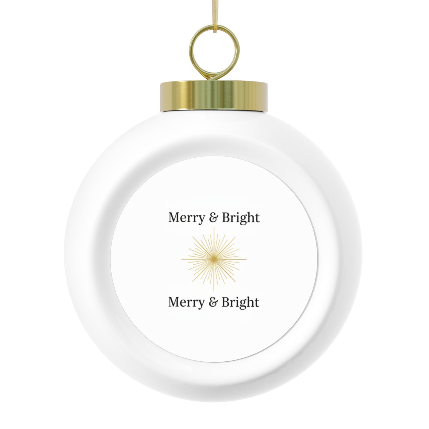 Christmas Ball Ornament — Merry & Bright Glossy Ceramic