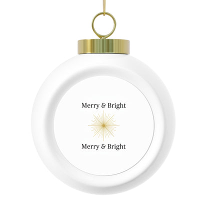 Christmas Ball Ornament — Merry & Bright Glossy Ceramic