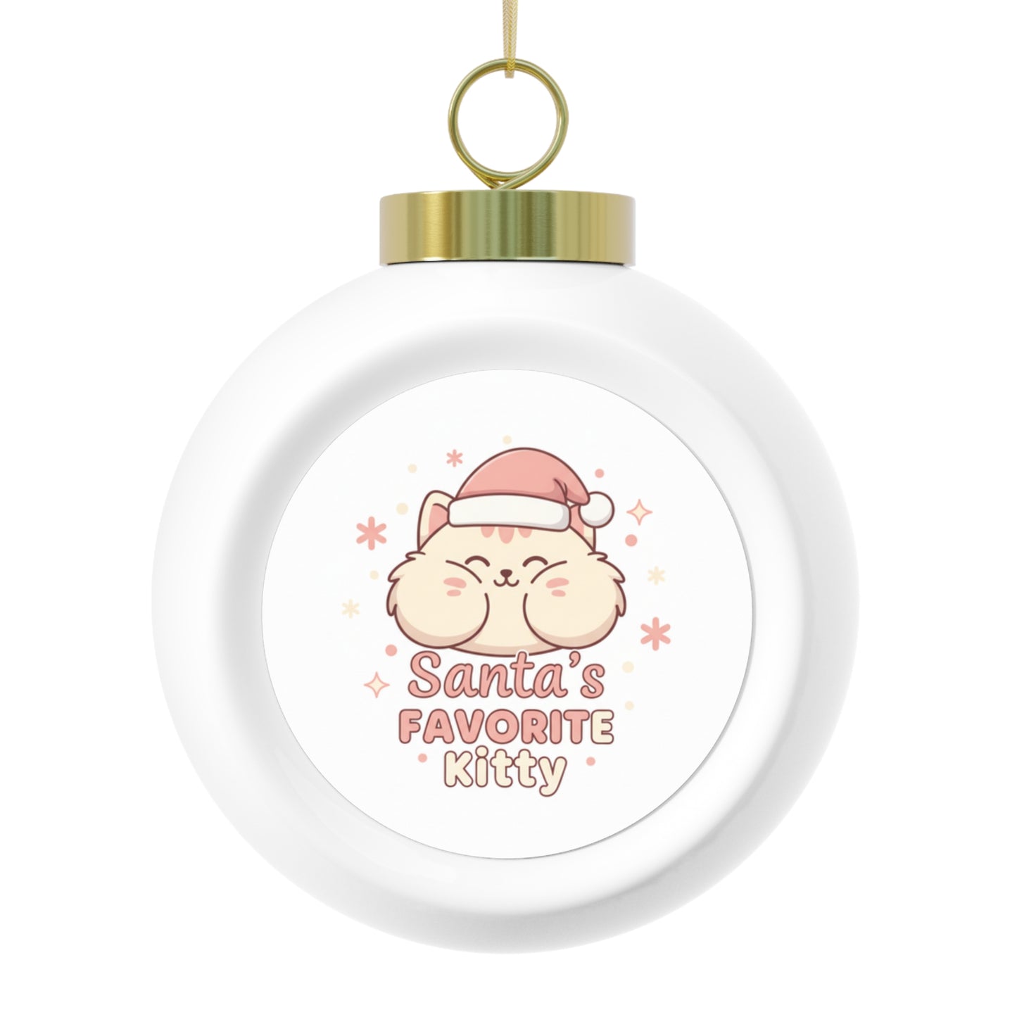 Christmas Ball Ornament Santa's Favorite Kitty