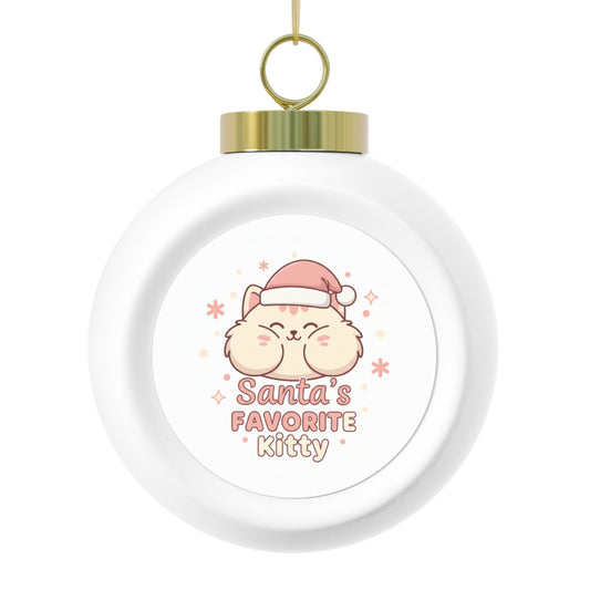 Christmas Ball Ornament Santa's Favorite Kitty