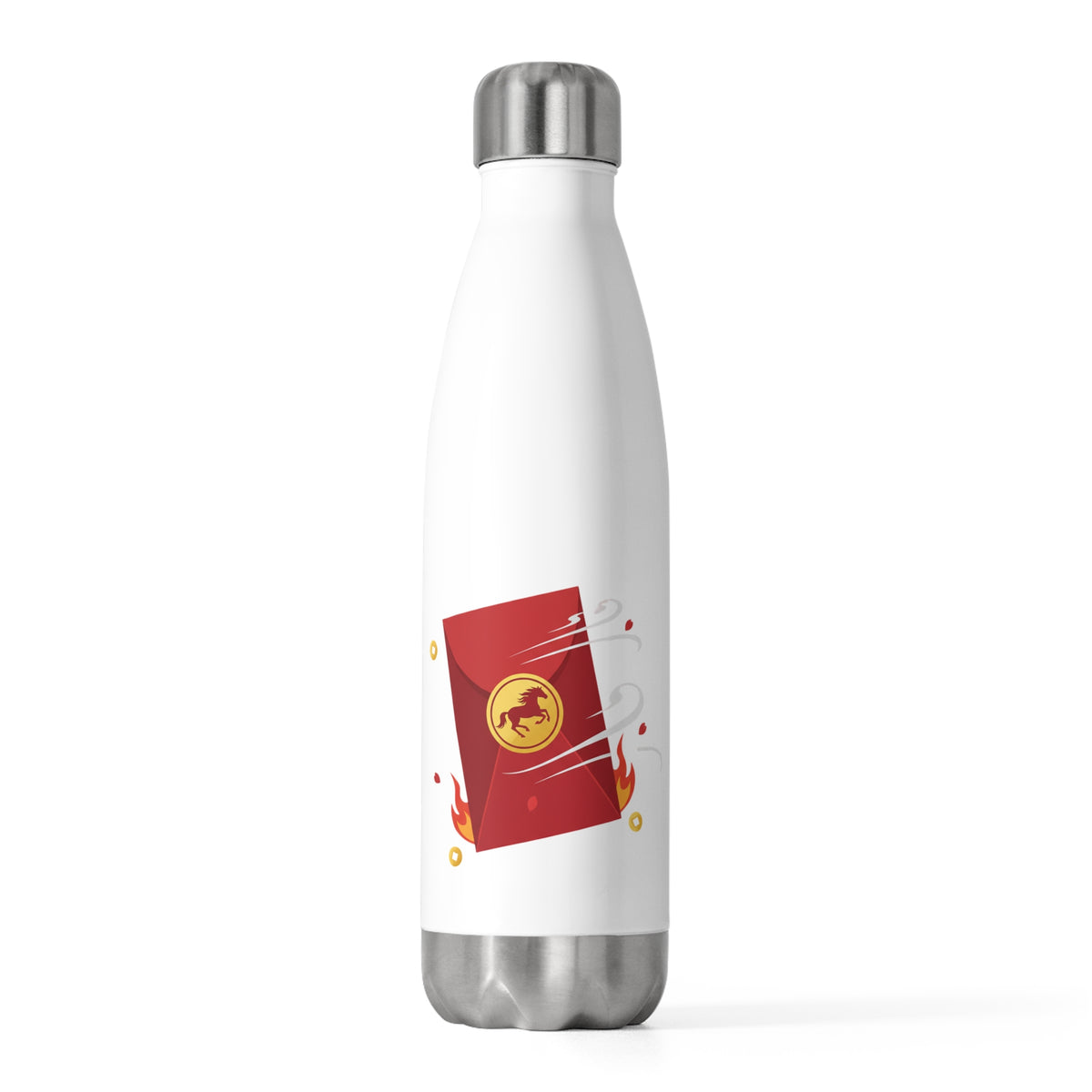 Red Envelope Horse Emblem | 20oz Insulated Stainless Steel Tumbler | Lunar New Year Gift for Family & Teachers | Gold Foil Red
