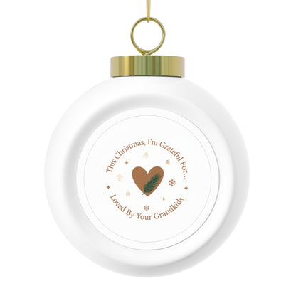 Christmas Ball Ornament - Loved By Your Grandkids (Vintage Ceramic)