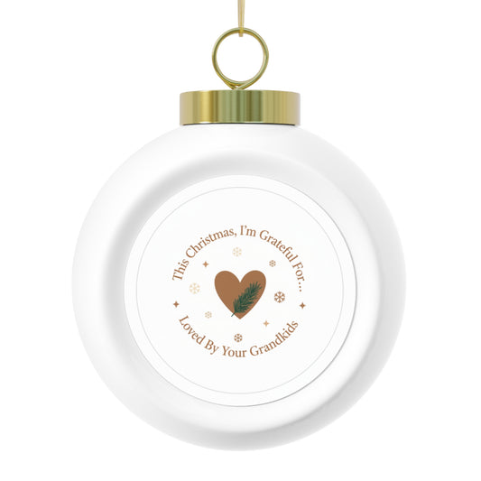 Christmas Ball Ornament - Loved By Your Grandkids (Vintage Ceramic)